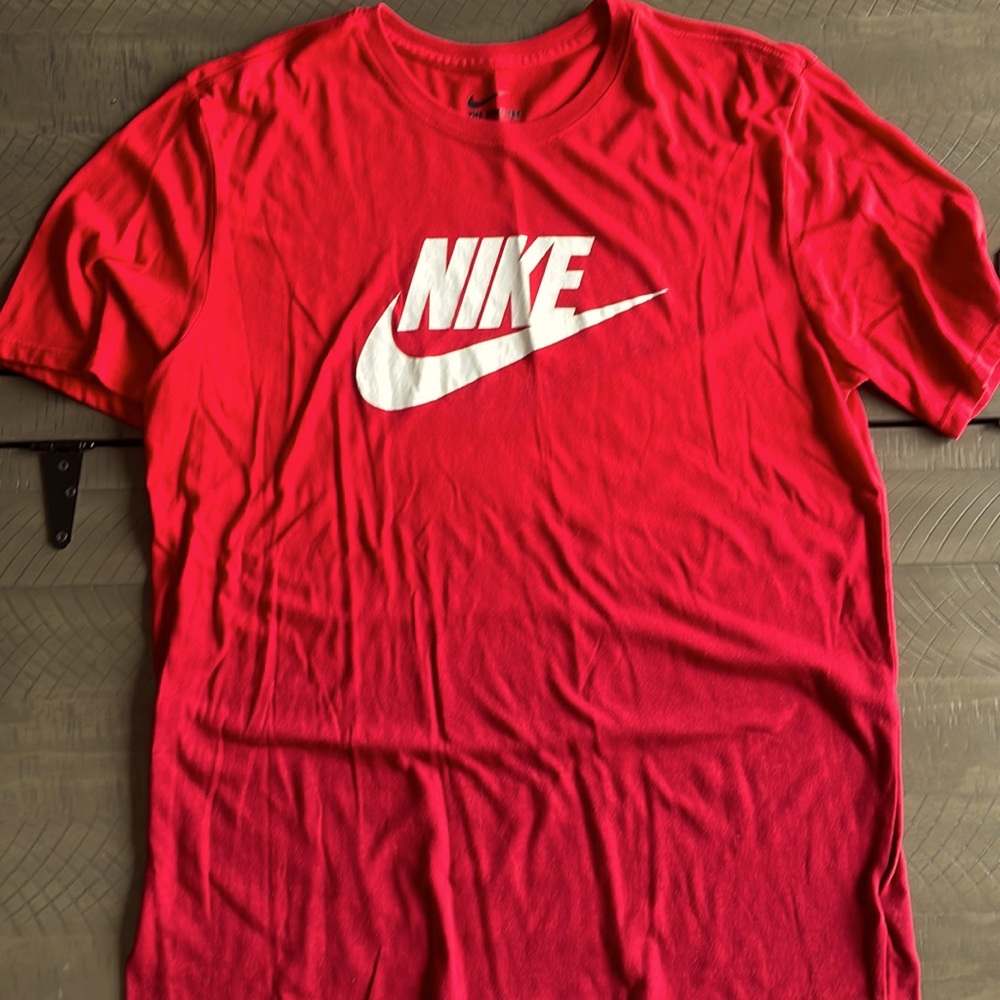 Large Red and White Nike Tee Shirt